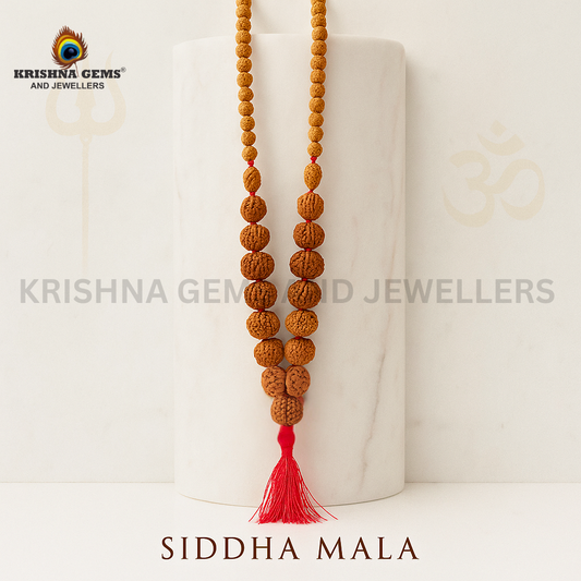 Sidh Rudraksha Mala Java/Indonesia (1-14 Mukhi + Gauri Shankar + Ganesh Rudraksha)