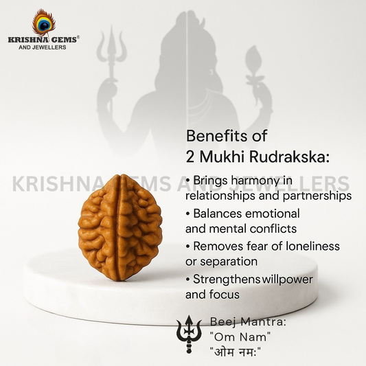 Certified 2 Mukhi Indian Rudhraksha