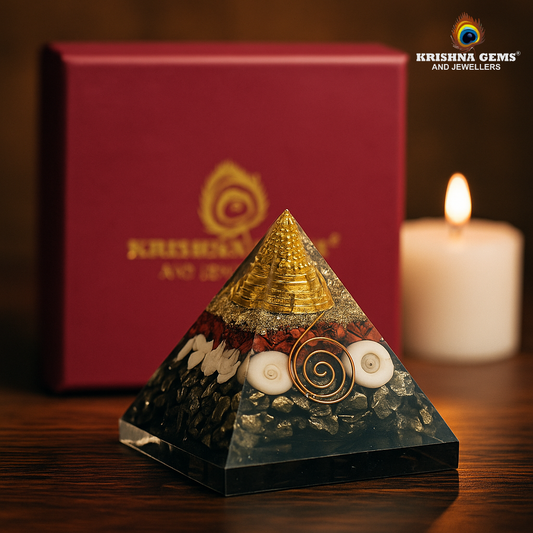 Pyrite Laxmi Pyramid with selenite Charging plate