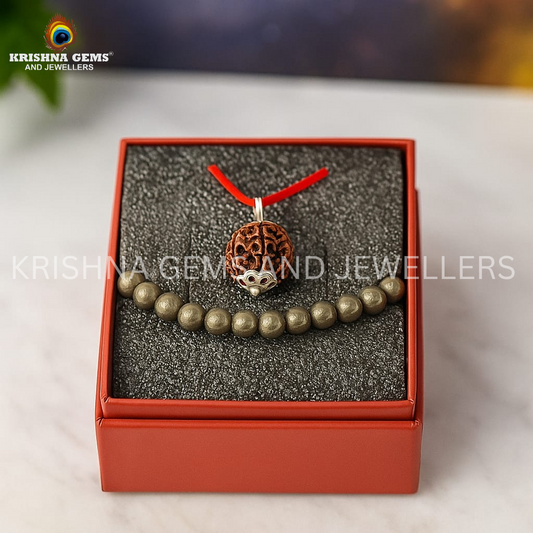 Ultimate Healing Combo- 7 Mukhi Rudraksha+ Pyrite bracelet