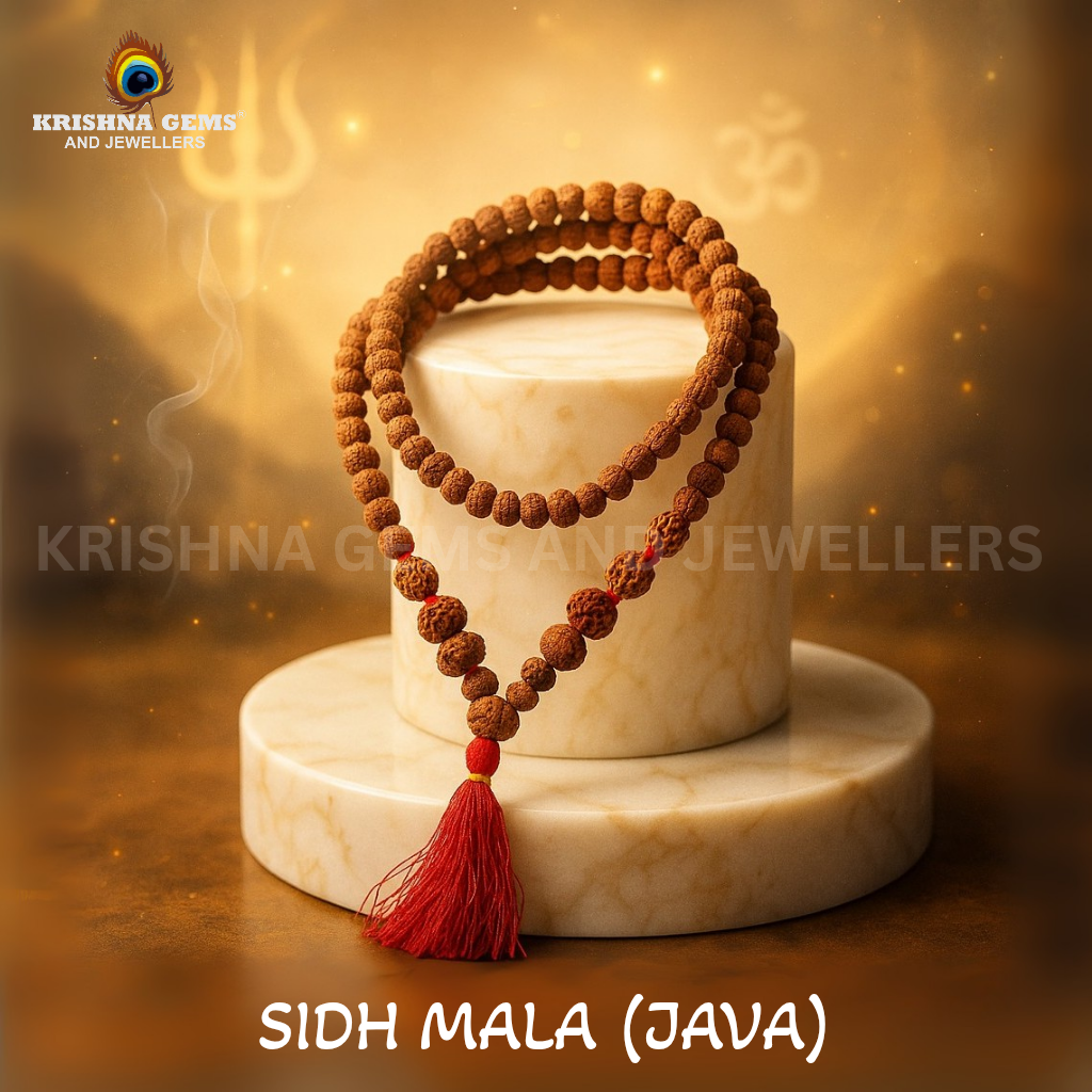 Sidh Rudraksha Mala Java/Indonesia (1-14 Mukhi + Gauri Shankar + Ganesh Rudraksha)