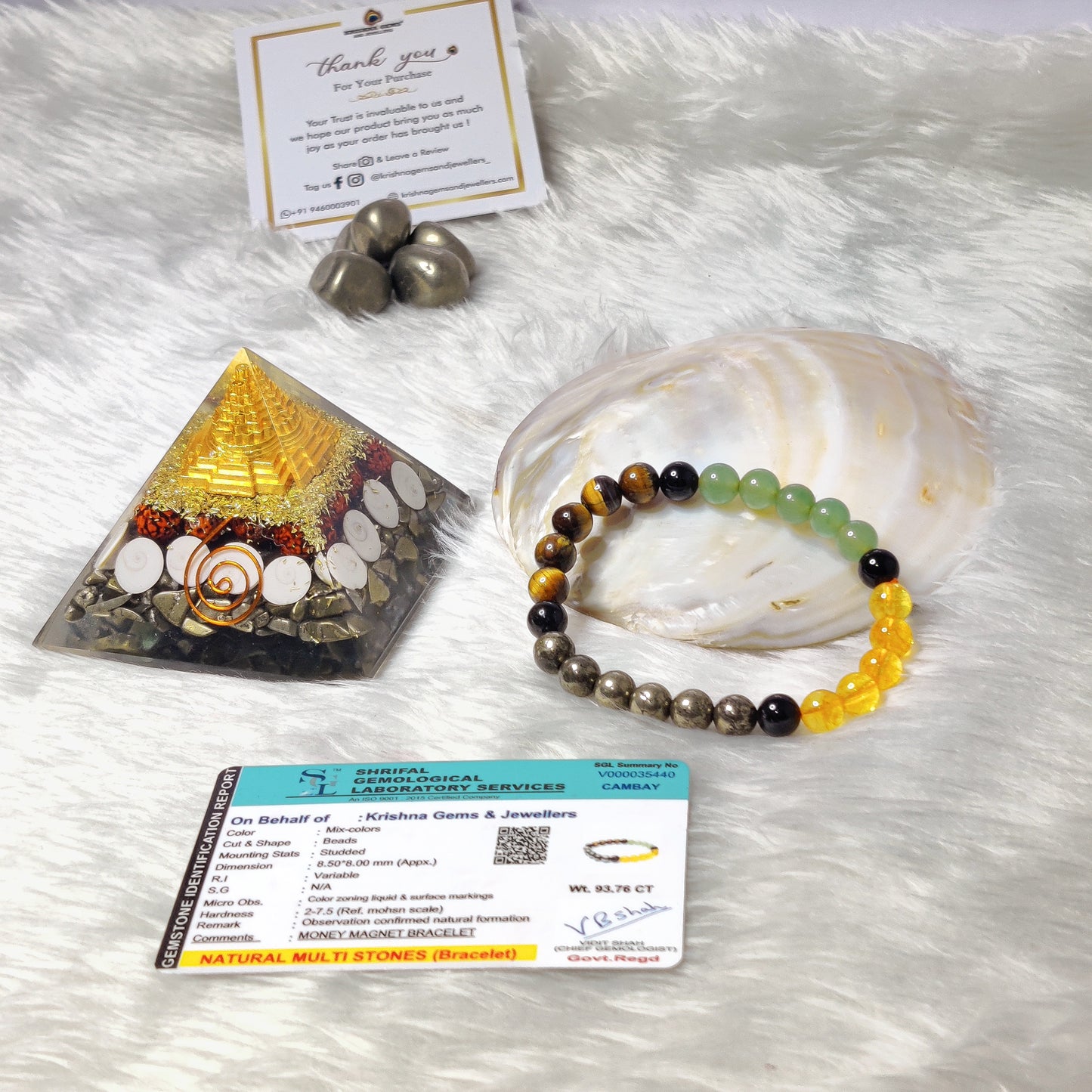 Money Magnet Combo- Bracelet and Laxmi pyramid