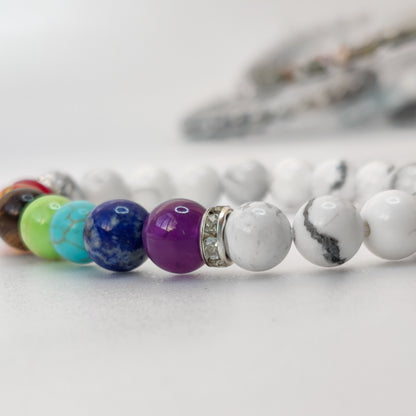 7 Chakra Howlite bracelet