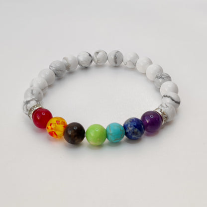 7 Chakra Howlite bracelet