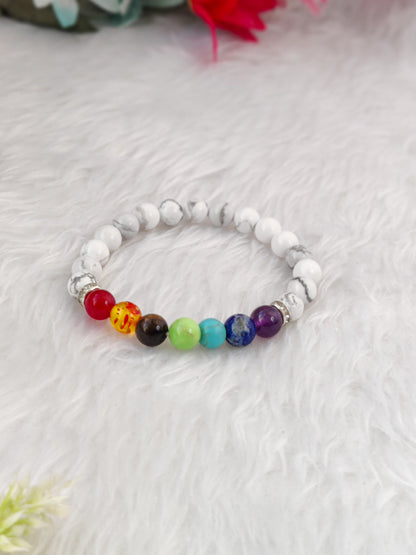 7 Chakra Howlite bracelet