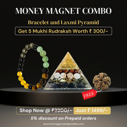 Money Magnet Combo- Bracelet and Laxmi pyramid