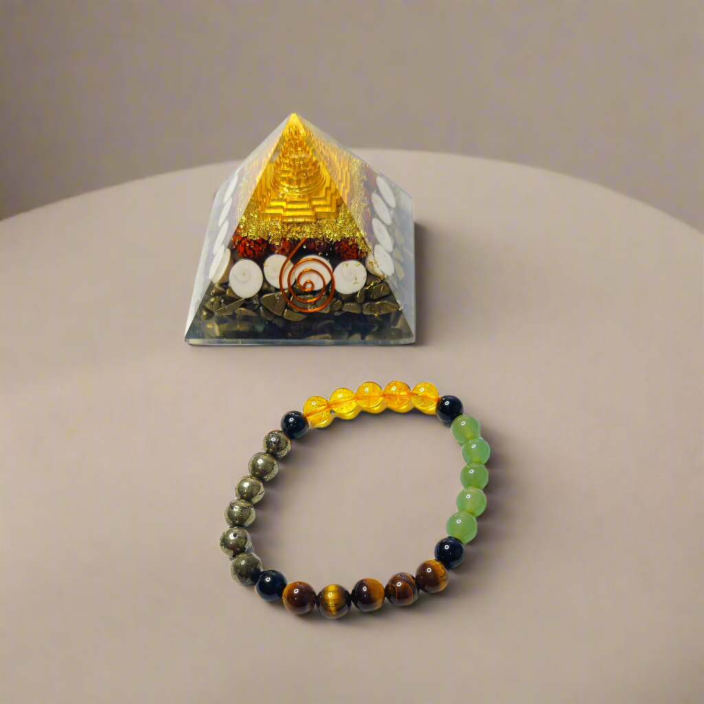 Money Magnet Combo- Bracelet and Laxmi pyramid